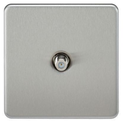 Picture of Screwless 1G SAT TV Outlet (Non-Isolated) - Brushed Chrome