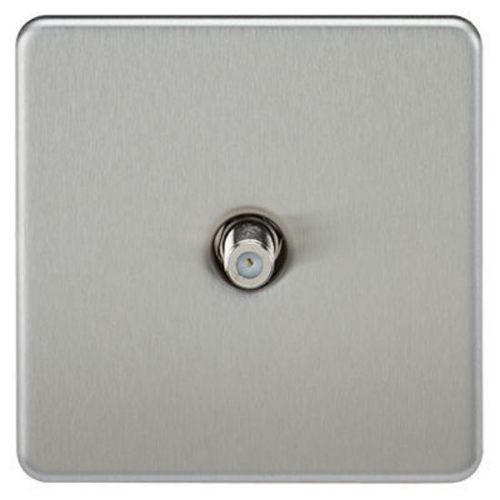 Picture of Screwless 1G SAT TV Outlet (Non-Isolated) - Brushed Chrome