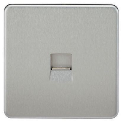 Picture of Screwless RJ45 network outlet - brushed chrome