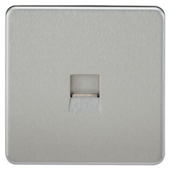 Picture of Screwless RJ45 network outlet - brushed chrome