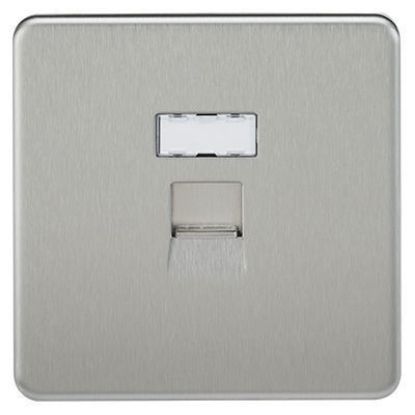 Picture of Screwless RJ45 network outlet - brushed chrome