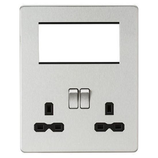 Picture of Screwless Small Multimedia Combination Plate - Brushed Chrome