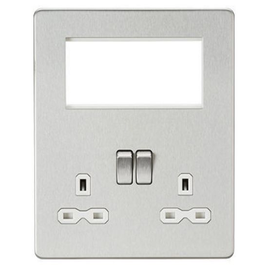 Picture of Screwless Small Multimedia Combination Plate - Brushed Chrome