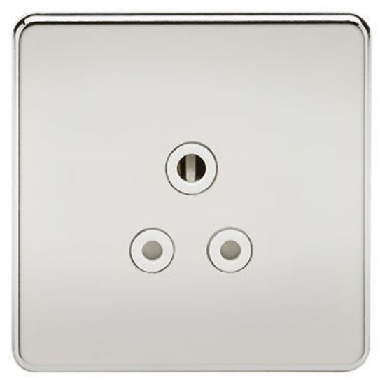 Picture of Screwless 5A Unswitched Socket - Polished Chrome with White Insert