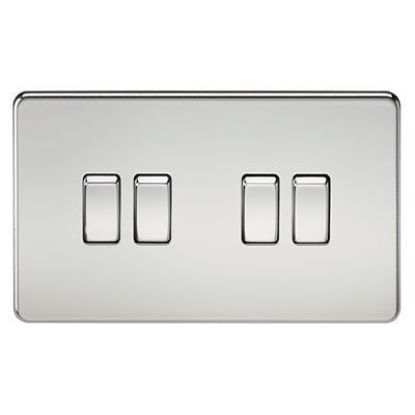 Picture of Screwless 10AX 4G 2-Way Switch - Polished Chrome