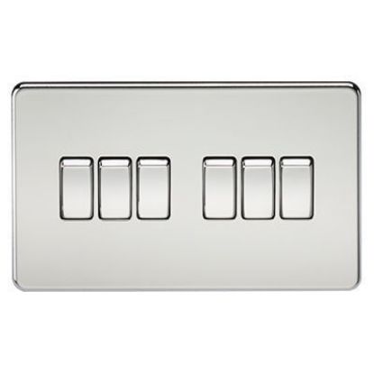 Picture of Screwless 10AX 6G 2-Way Switch - Polished Chrome