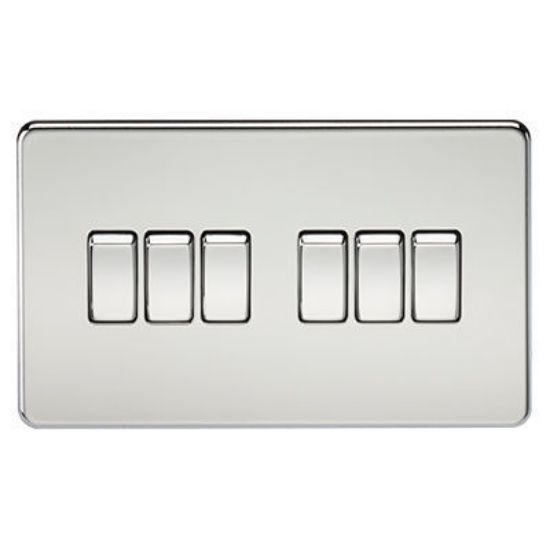 Picture of Screwless 10AX 6G 2-Way Switch - Polished Chrome