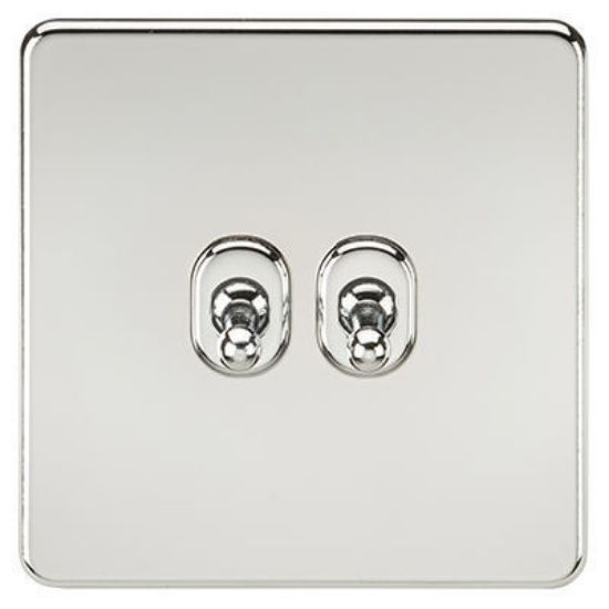 Picture of Screwless 10AX 2G 2-Way Toggle Switch - Polished Chrome