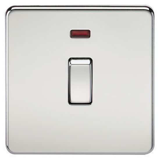 Picture of Screwless 20A 1G DP Switch with Neon - Polished Chrome