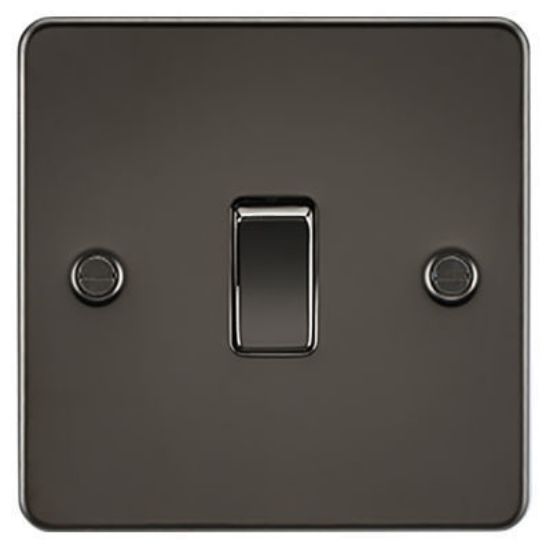 Picture of Flat Plate 10AX 1G 2 Way Switch - Gunmetal