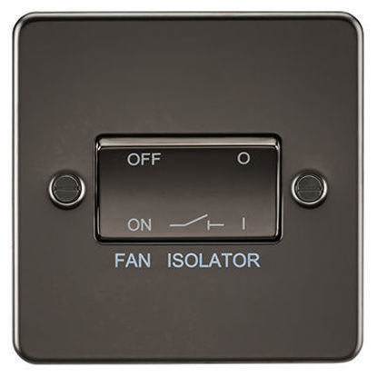 Picture of Flat Plate 10AX 3 Pole Fan Isolator Switch - Gunmetal