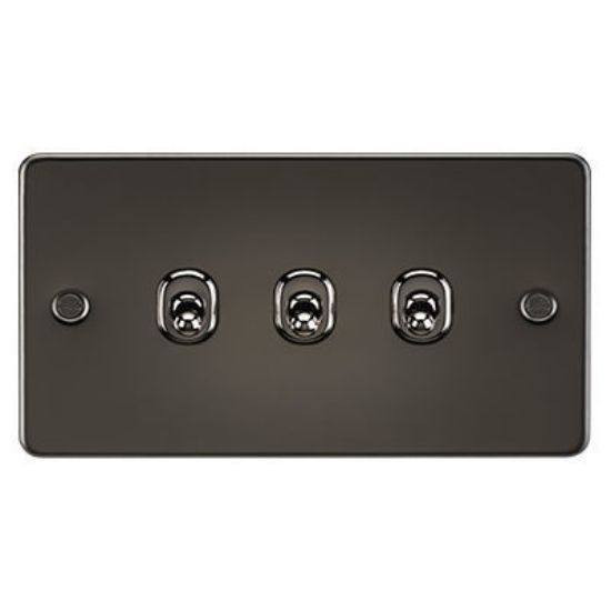 Picture of Flat Plate 10AX 3G 2-Way Toggle Switch - Gunmetal