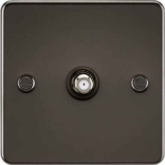 Picture of Flat Plate 1G SAT TV Outlet (Non-Isolated) - Gunmetal