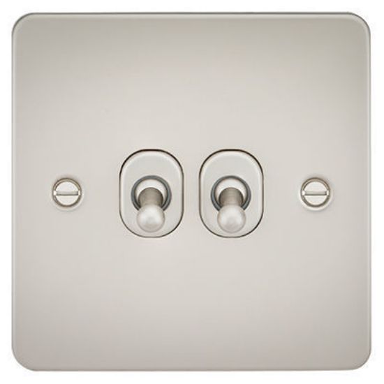 Picture of Flat Plate 10AX 2G 2-Way Toggle Switch - Pearl