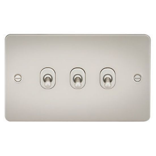 Picture of Flat Plate 10AX 3G 2-Way Toggle Switch - Pearl