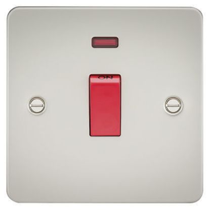 Picture of Flat Plate 45A 1G DP Switch with Neon - Pearl