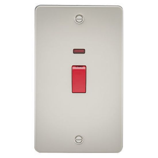 Picture of Flat Plate 45A 2G DP Switch with Neon - Pearl