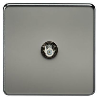 Picture of Screwless 1G SAT TV Outlet (Non-Isolated) - Black Nickel