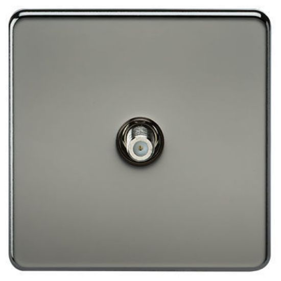 Picture of Screwless 1G SAT TV Outlet (Non-Isolated) - Black Nickel