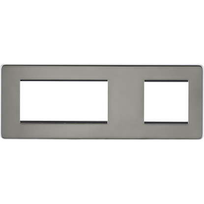 Picture of Screwless 6G Modular Faceplate (2G + 4G) - Black Nickel