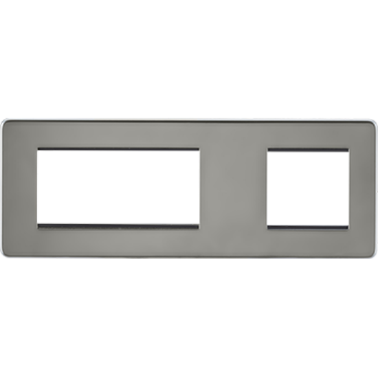 Picture of Screwless 6G Modular Faceplate (2G + 4G) - Black Nickel