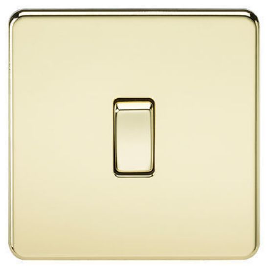 Picture of Screwless 10AX 1G 2-Way Switch - Polished Brass