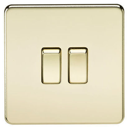 Picture of Screwless 10AX 2G 2-Way Switch - Polished Brass