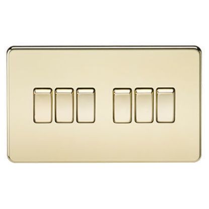 Picture of Screwless 10AX 6G 2-Way Switch - Polished Brass