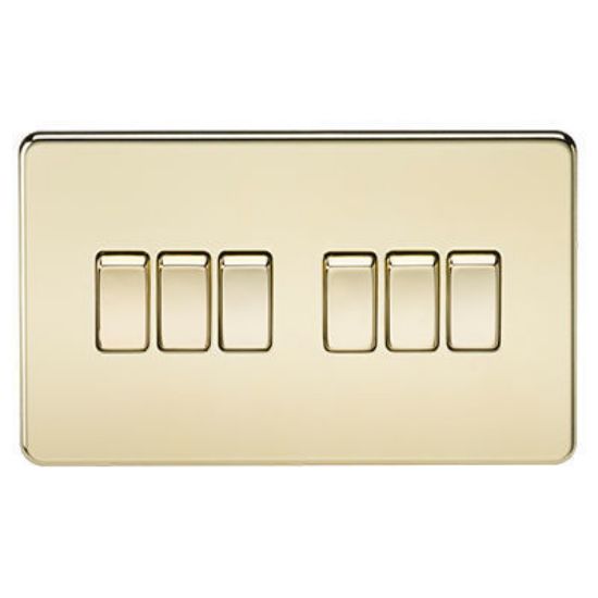 Picture of Screwless 10AX 6G 2-Way Switch - Polished Brass