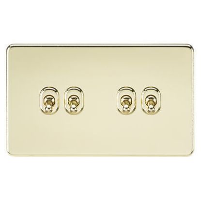 Picture of Screwless 10AX 4G 2-Way Toggle Switch - Polished Brass