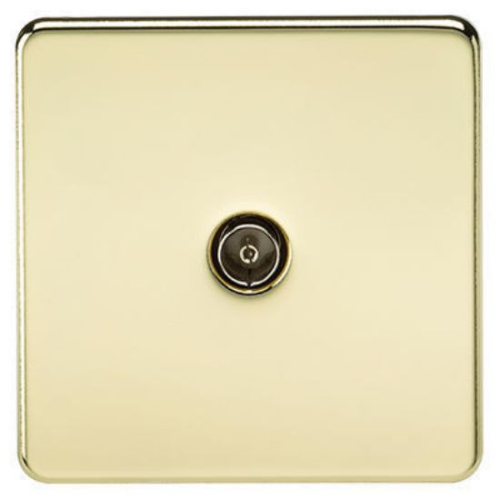 Picture of Screwless 1G TV Outlet (Non-Isolated) - Polished Brass