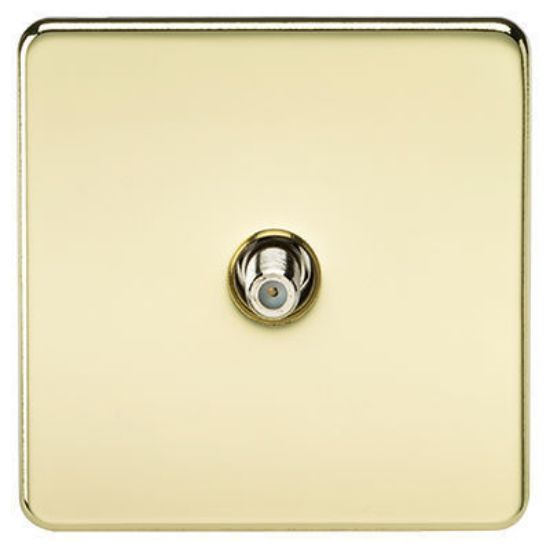 Picture of Screwless 1G SAT TV Outlet (Non-Isolated) - Polished Brass