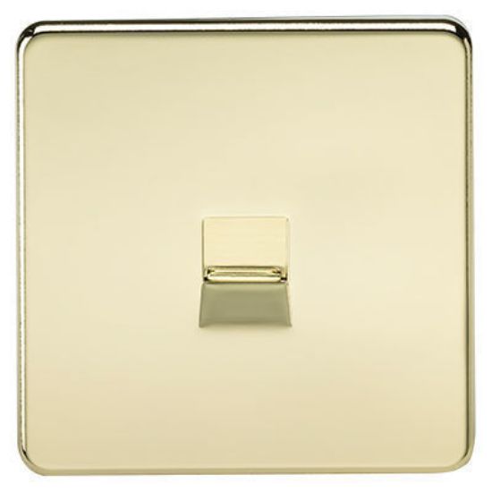 Picture of Screwless Telephone Extension Socket - Polished Brass