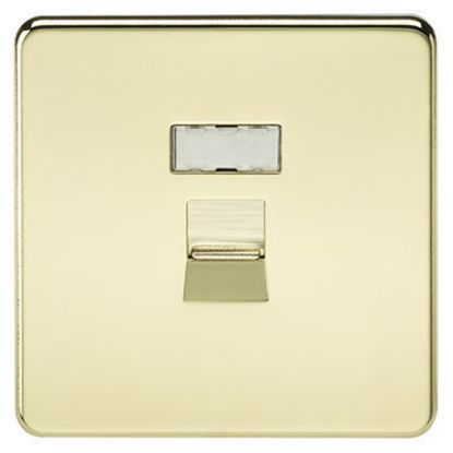 Picture of Screwless RJ45 Network Outlet - Polished Brass