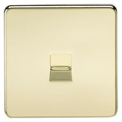 Picture of Screwless Telephone Master Socket - Polished Brass