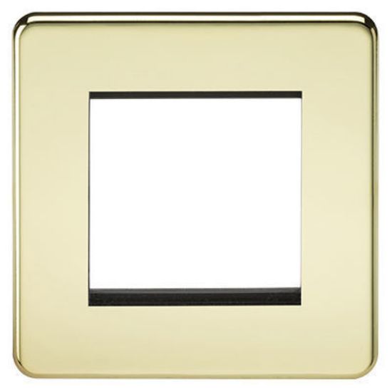 Picture of Screwless 2G Modular Faceplate - Polished Brass