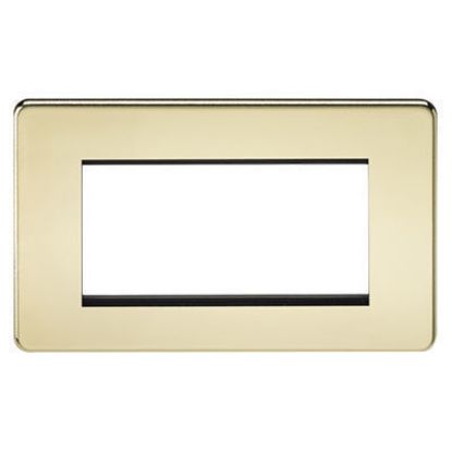 Picture of Screwless 4G Modular Faceplate - Polished Brass