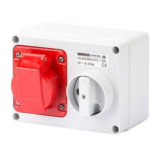 Picture of Gewiss 16A 3P+E 415V Interlocked Switched Socket