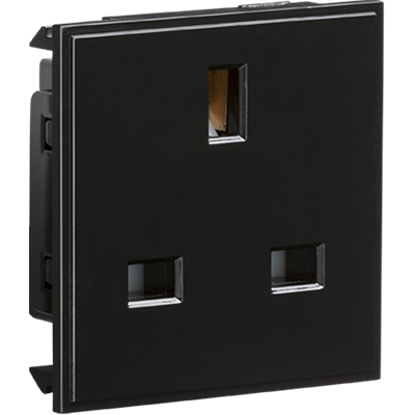 Picture of 1 Gang 13A Unswitched Socket Module, Black