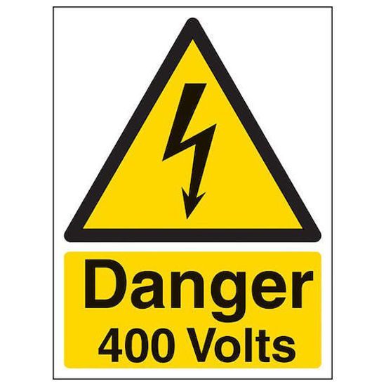 Picture of SES WLTLF6YB DANGER 400V Label Pk=5