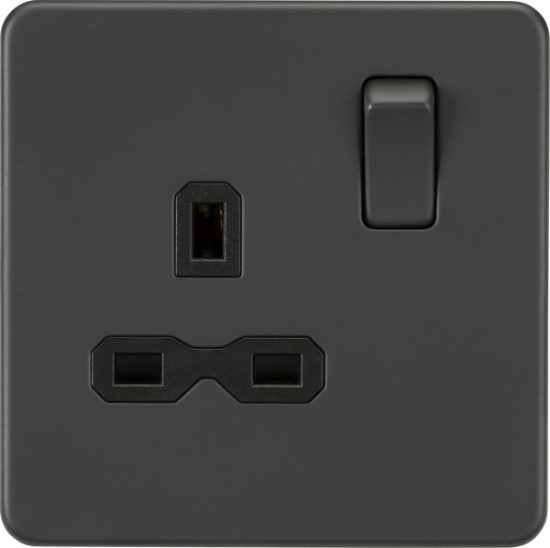 Picture of Screwless 13A 1G DP switched socket - Anthracite