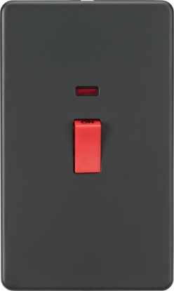 Picture of Screwless 45A 2G DP Switch with Neon - Anthracite