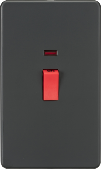 Picture of Screwless 45A 2G DP Switch with Neon - Anthracite