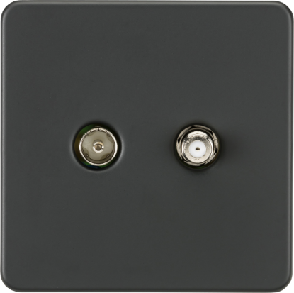 Picture of Screwless TV & SAT TV Outlet (Isolated) - Anthracite