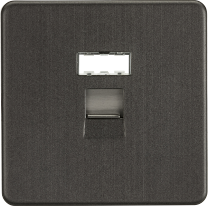 Picture of Screwless RJ45 network outlet - Smoked Bronze