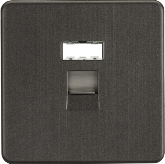 Picture of Screwless RJ45 network outlet - Smoked Bronze